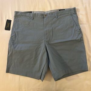 Polo by Ralph Lauren Light Blue Flat-Front Cotton Shorts